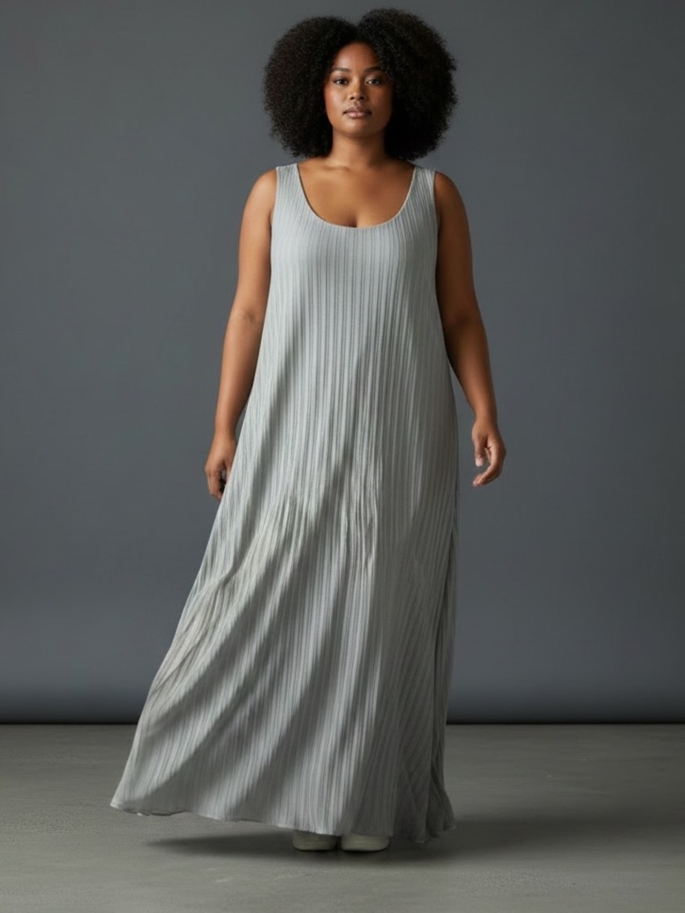 A New Day Ribbed Maxi Tank Dress in Light Olive Green- Size M